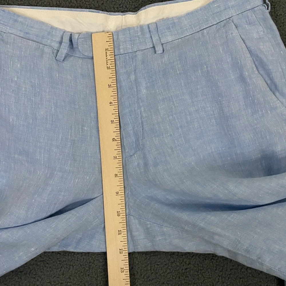 J.Crew Bowery Pants Mens 32x30 Blue Baird McNutt 100% Irish Linen Chino Dress